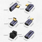 USB C Right Angle U-Shape Straight Angle Adapter Type C to Type C 40Gbps Fast Data Adapter Converter Charging Adapters