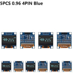 1-10PCS 0.96 Inch OLED Display Module I2C IIC SPI Serial 128X64 SSD1306 LCD 3.3-5V 4 Pin White/Blue/Yellow Blue for Arduino