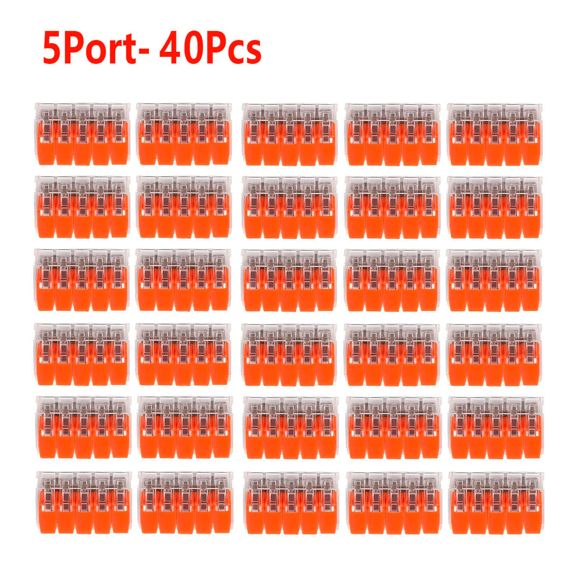 30/40PCS  Orange Combination Cable Connectors 2-Port/3-Port/4-Port/5-Port Quick Cable Electrical Sheath Connection Termina
