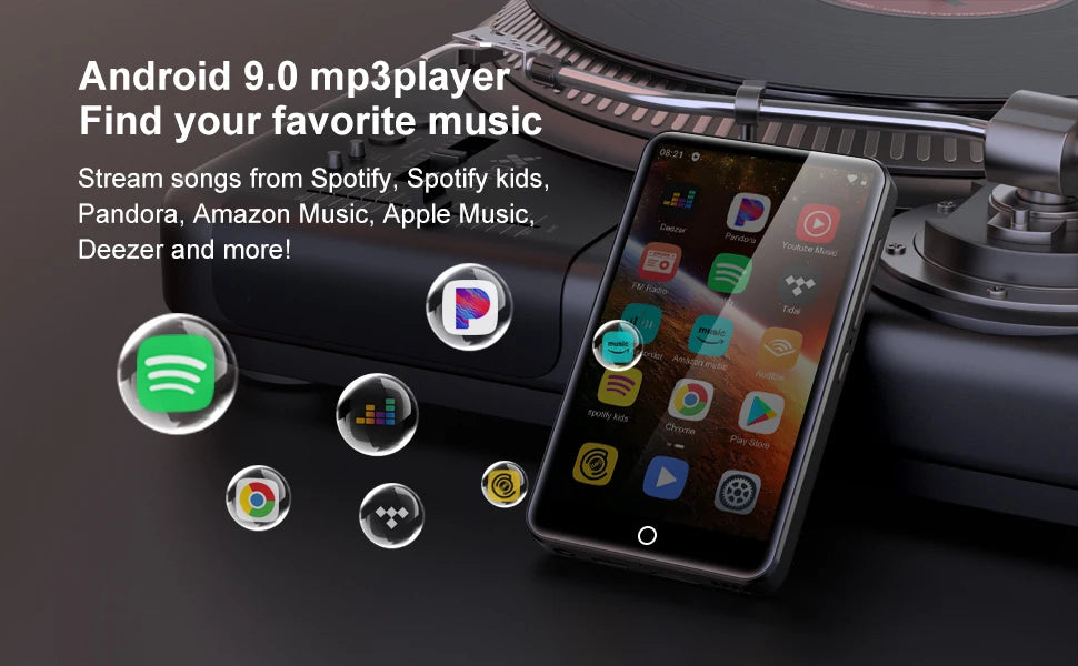 Diofox MP3/MP4 Player Android 4.0 Inch Touch Screen 2+16GB Bluetooth 4.1 Dual‑Band WiFi TF Card Expandable Up To 512GB Portable