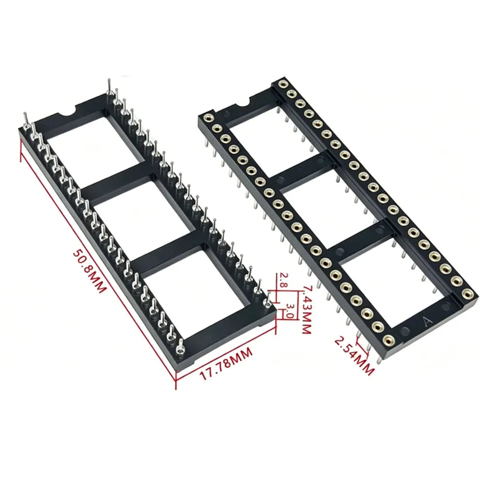 5PCS DIP-8 DIP14 DIP16 DIP18 DIP20 DIP24 DIP28 DIP32 DIP40 PIN Round IC SOCKET  Round Hole DIP IC Sockets Adaptor Solder Type