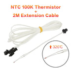 XCR3D 3D Printer Part 100k ohm B3950 NTC Thermistor Temperature Sensor HT-NTC100K 1 Meter 1.5m 2M Cable with Plug Connector