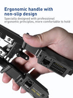 ZOERAX RJ45 RJ12 RJ11 Network Crimp Tool 8P6P4P Tester Tool With Strip,Cut,Crimp and Test Functions(Battery is Not Included)