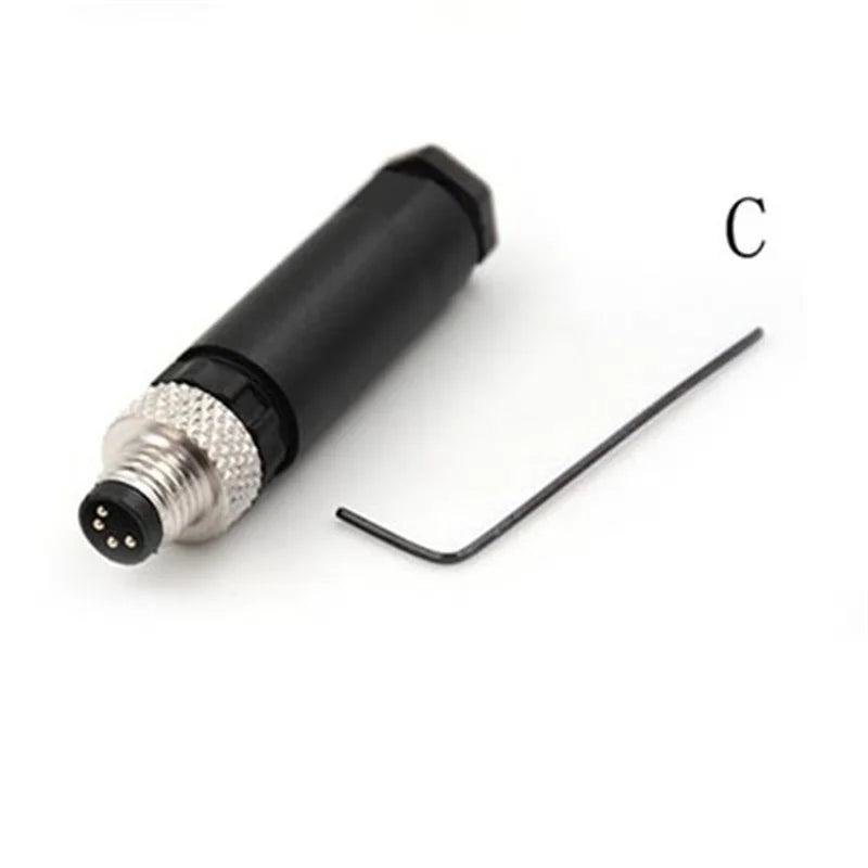 M8 Waterproof Sensor Connector Flange Socket A Type male&female 3pin 4pin plug straight screw threaded coupling