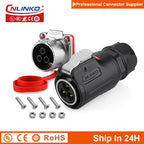 Cnlinko LP24 3 4Pin M24 Aviation Waterproof Power Connector Plug Socket for Radio Audio Visual Video Medical LED UAV Industry