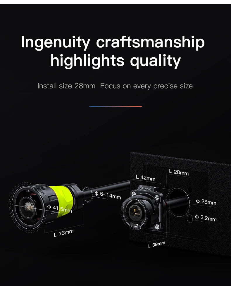 CNLINKO M24 RJ45 Plastic Circular Connector Waterproof Ethernet Cable Coupler Junction Box RJ45 Connector for Industrial Network