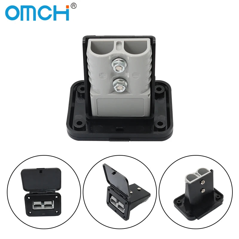 OMCH 1/2/5PCS 50A/120A/175A For Double Pole Plug Connector with Mount Bracket Panel Cover For Boat Truck Cable Connectors Plug