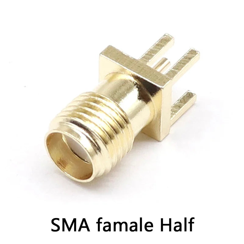 SMA Female Jack Male Plug Adapter Solder Edge PCB Straight Right angle Mount RF Copper Connector Plug Socket