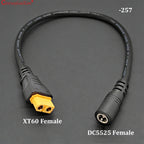 ChengHaoRan 1PC 1.5 M² 30CM Ultra-soft XT60 Plug Male Female Connector to DC 5.5*2.5/5.5*2.1mm M/F Power Cable