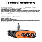 DC 24-36V YS-KL5 BT 5.3 Dual Channel HiFi Digital Amplifier 300W+300W Dual Channel Amplifier Board TPA3255 Chip