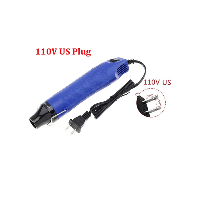 Mini Heat Gun 110V/220V 300W Portable Hot Air Gun Multi Function Electrical Heat Tool for Car Vinyl Wrap Window Tint Film Decal