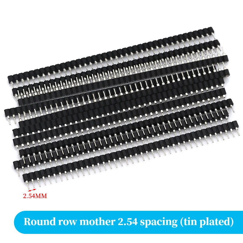 Stlxy 5/20/50Pcs 1x40 Pin Connector Header Strip Male Female Header Single Row 40 Pin 2.54mm Pin Connector Strip Round Needle