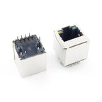 5PCS RJ45 Vertical 180 Degree Network Socket With Shield and Lamp Network Cable Interface 5224-8p8c In-Line Connector