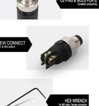 Cloweit M8 Sensor Connector Waterproof Male&Female Plug Straight Angle Screw Threaded Coupling 3pin 4p Panel Mount Flange Socket