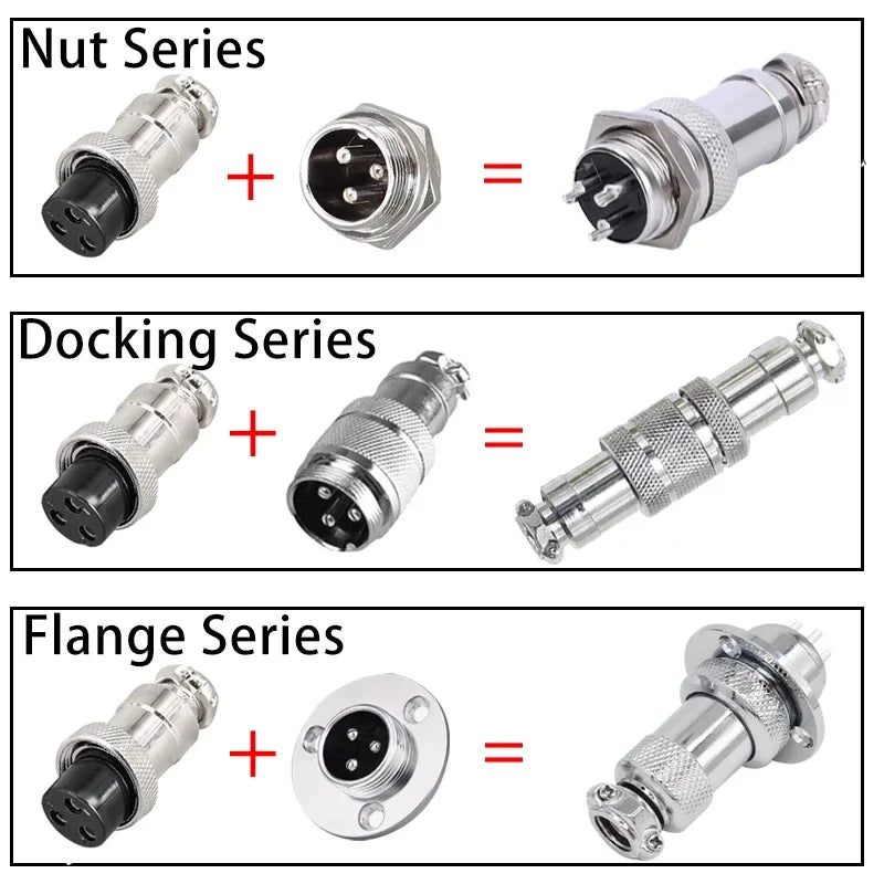 5pcs Male Female Connector GX12 GX16 GX20 Metal Aviation Connector Socket 2-10Pin Plug Connector