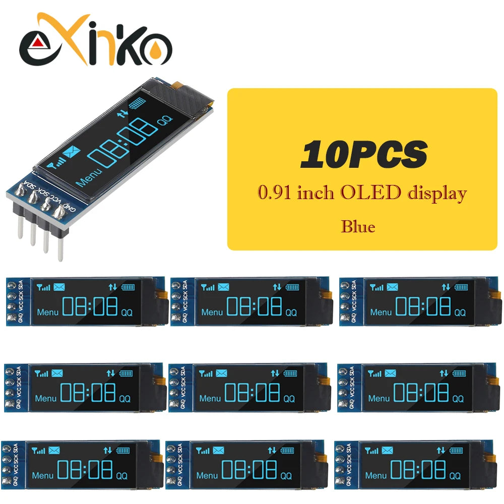 1-10pcs 0.91 inch OLED Display Module White/Blue OLED 128X32 LCD LED Display SSD1306 12832 0.91 IIC I2C Communicate for Arduino