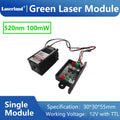 520nm 100mw Green Beam Laser dot Module Diode Stage Long Duty Circle 12VDC TTL
