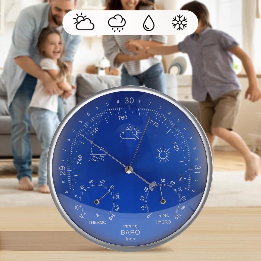 Thermometer Barometer Hygrometer Easy To Read Wall Hanging Thermometer Barometer Hygrometer Aluminum Alloy for Indoor Outdoor