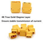 5/10 Male Female connector PCB board XT30-60PW Banana Golden head Right Angle Horizontal connector Male Heat Shrink Gold Plated