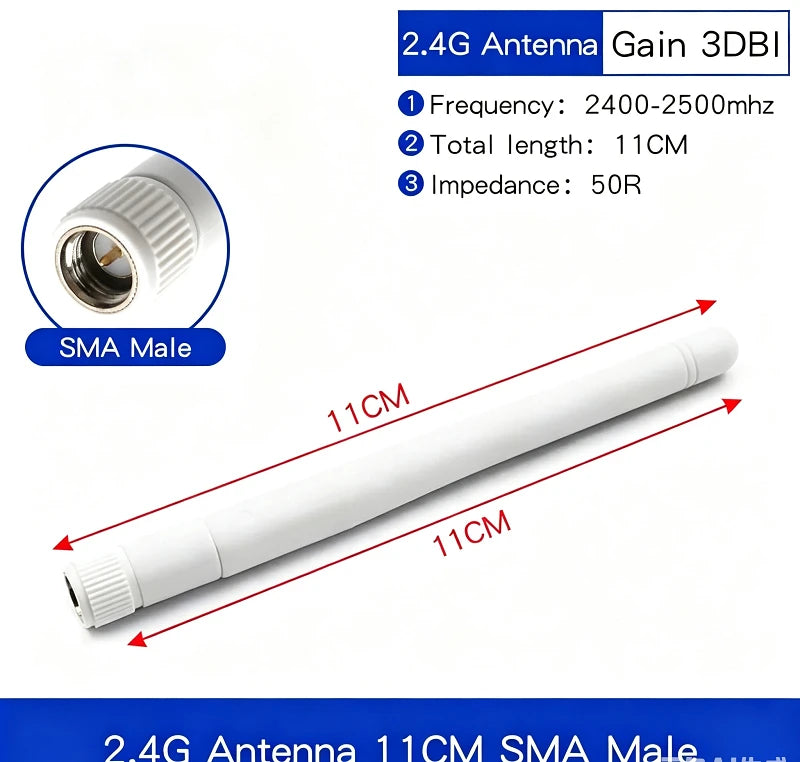 WiFi Antenna 6DBI 2.4GHz Foldable Glue Stick Antenna SMA Male Connector 2400-2500MHz Signal Booster For WiFi Router Wireless