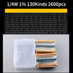 Snvi Resistor Kit 1/4W 1% Metal Film Resistors Set 300pcs 600pcs 820pcs 2600pcs 30 41 130 Values Electronic Components