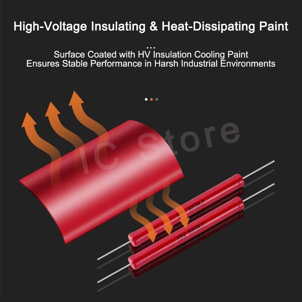 1PCS RI80 1W 2W 5W 10W High-Voltage Resistor 1K 2K 5K 10K 30K 50K 100K 150K 200K 300K 500K 1M 2M 3M 5M10M 20M 50M Non-Inductive