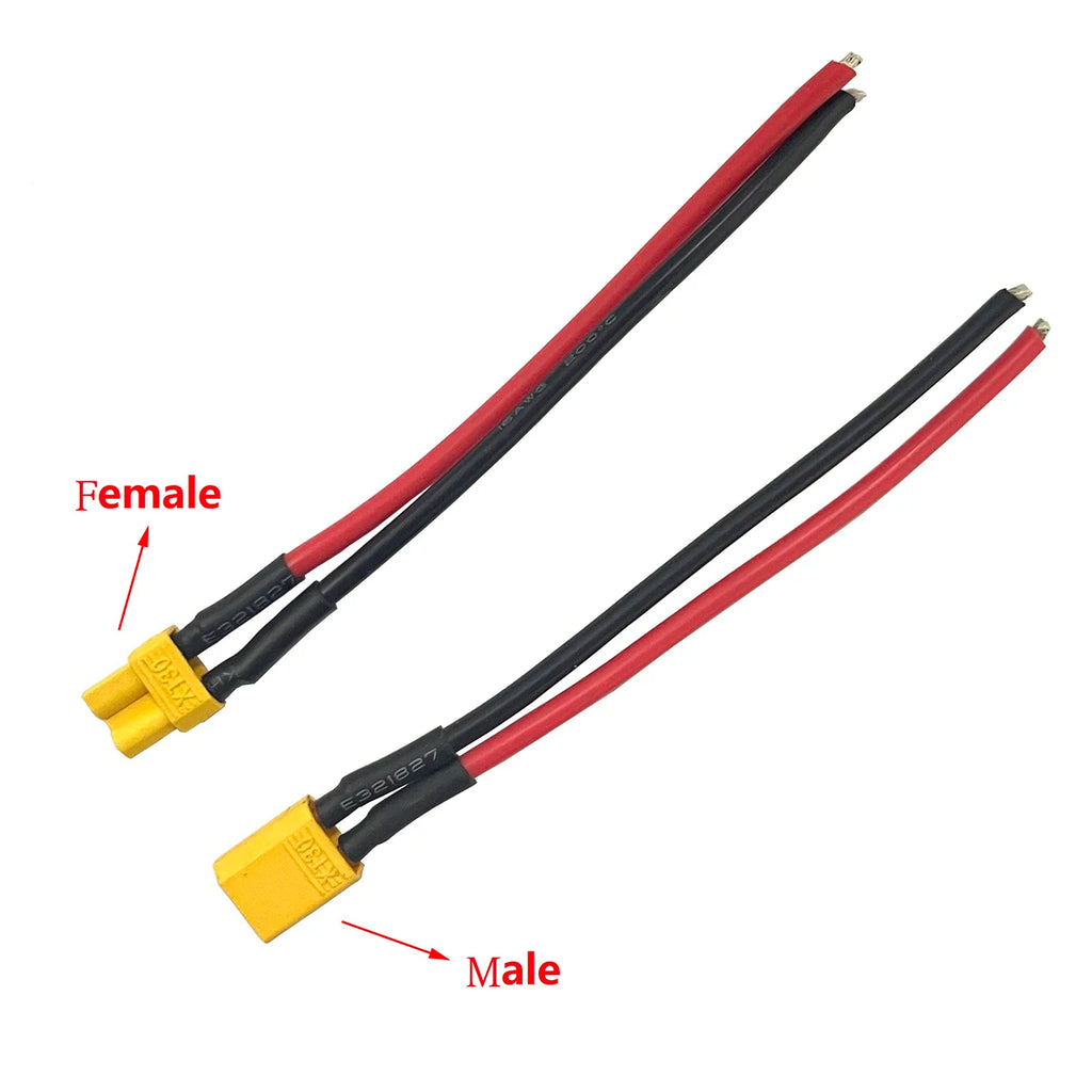 XT30 Plug Male and Female Connector with 100mm 16AWG Wire Cable for Quadcopter RC Fixed wing Lipo Battery FPV Drone charger
