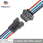 5PCS JST SM 2/3/4/5/6Pins 2.54MM Plug Male to Female Wire Connector Cable Pigtail Plug LED Connecting line 20cm Long