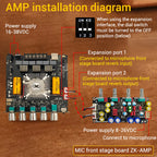 DC 16-38V ZK-AS1 2G Second Generation Upgraded 2.1-channel TPA3255 Bluetooth Digital Amplifier Board Module 220W+220W+350W