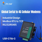 PUSR Industrial RS485 RS232 CAT4 Serial to 4G LTE Cellular Modem WiFi Global Frequency Modbus RTU to TCP USR-G786-G