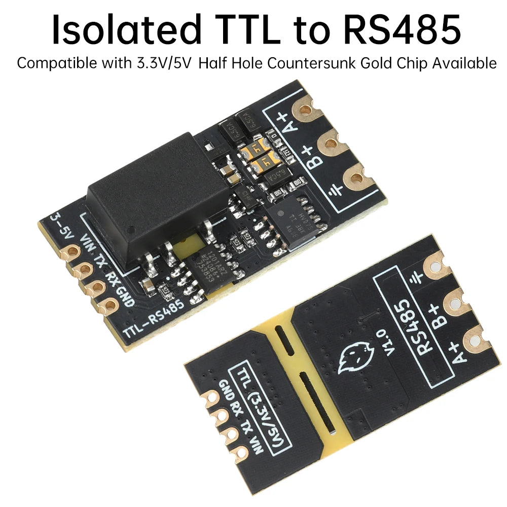 Isolated TTL to RS485 Converter Module DC 3.3V 5V 2Mbps Surge Protection 120Ω Resistor Serial Port Level Conversion Board