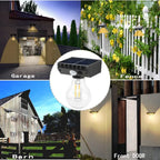 Solar Wall Lights Outdoor with 3 Lighting Modes & Motion Sensor, Solar Porch Light with 2 Bulbs, Waterproof Solar Wall Sconce