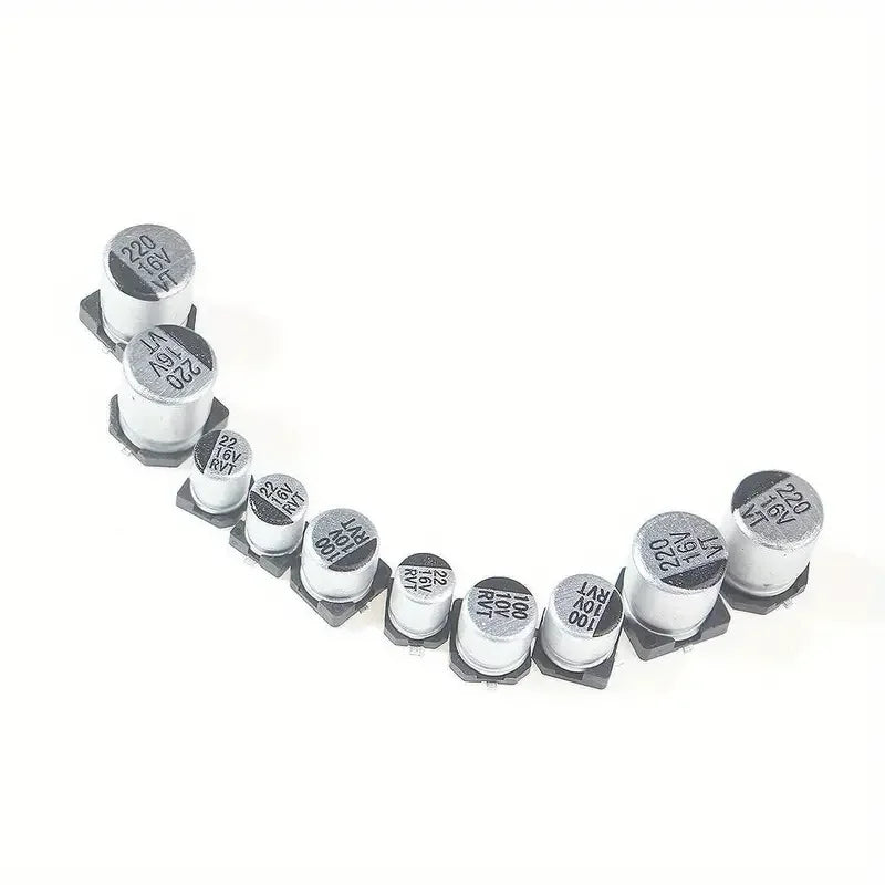 130PCS SMD Aluminum Electrolytic Capacitor 1UF-220UF 13 Value Aluminum Electrolytic Capacitor Combination Kit 10V 16V 25V 50V