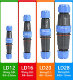 IP68 Waterproof Male Female Electrical Connector LD Series2/3/4/5/6/7/9-Pin Panel-Mount Screw Wire Cable Aviation Plug Connector