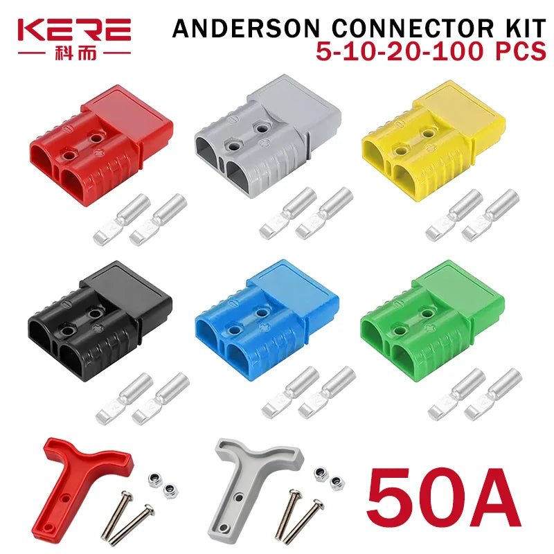 5/10PCS 50A Plug Quick Plug Battery Charging Connector Power Motorcycle Solar Caravan Socket Adapter Accessories