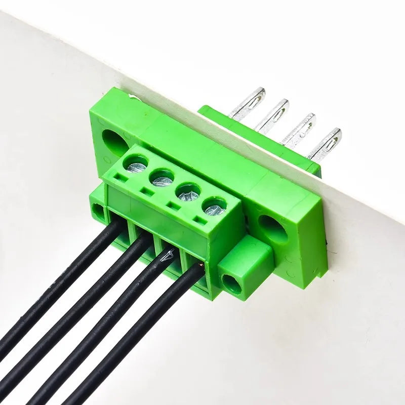 5Sets 3.81MM Pitch Through Wall Pluggable Terminal Blocks 15EDGWB 3.81 2/3/4/5/6/7/8pin Plug + Pin Header Socket Set
