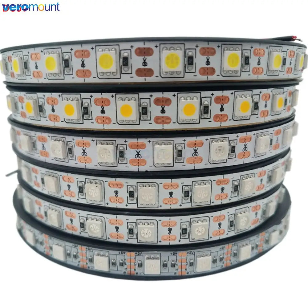 5m DC5V 12V 24V SMD 5050 LED Strip Light TV Backlight IP20 IP65 Waterproof  Cool Warm White 4000K RGB Tape Ribbon for Decoration