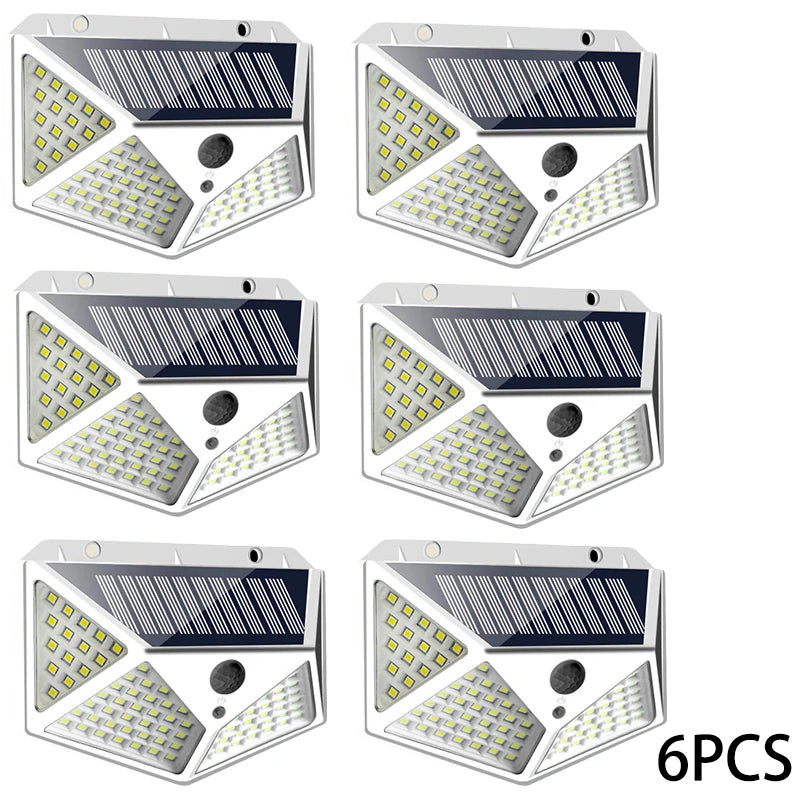 1-12 Pack Solar Lights Outdoor 100 LED Wall Lamp Motion Sensor Lights Waterproof Solar Street Light for Garden Porch Yard Garage