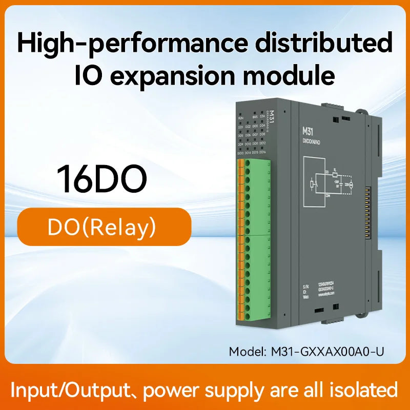 RS485 RJ45 DI/DO/AO/AI Distributed Remote IO Module CDEBYTE M31-U Series Modbus NEW Version Support PNP NPN DIP Free Splicing
