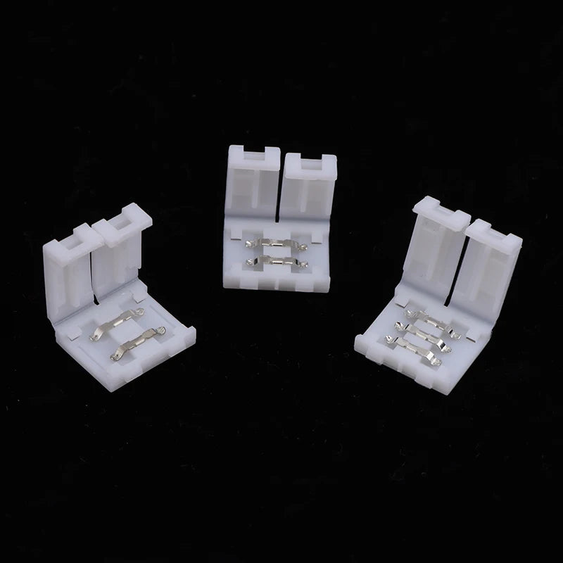 10Pcs LED Strip Connector 8MM 10MM 2Pin 3Pin 4Pin 3528 5050 RGB Single Color Solderless PCB Board Wire Free Welding Connectors