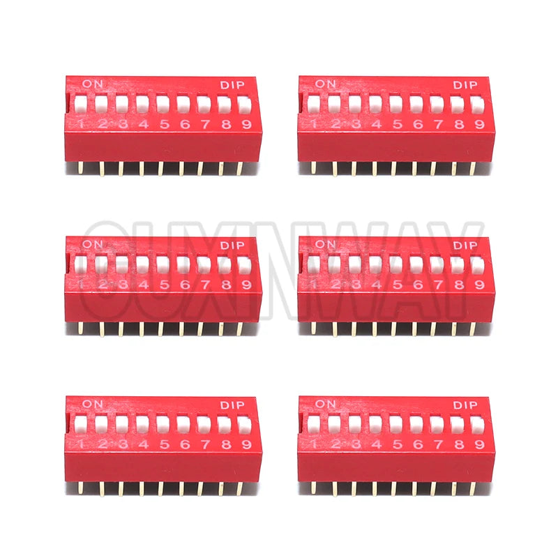 10PCS Slide Type Switch Module 2.54mm 1 ~ 12 Bit Position Way DIP Blue Pitch Toggle Switch Blue Snap Switch For PCB 8PIN 6PIN