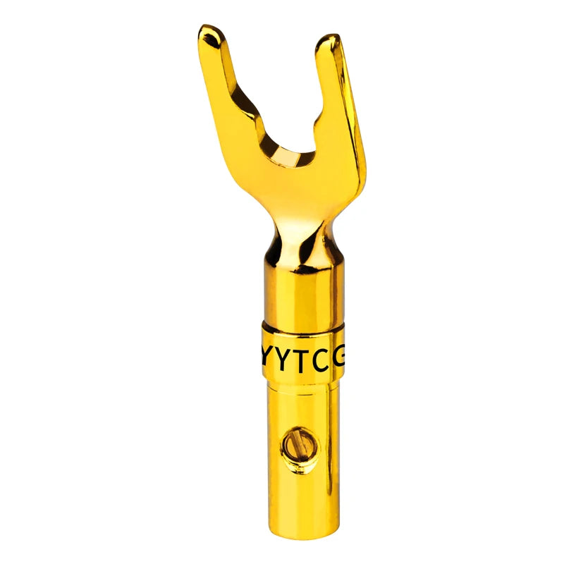 YYTCG Gold plated Banana Plug Connectors, Speaker plugs, audio screws, fork connectors, U and Y 1pcs/4pcs