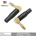 1PCS 4mm L-shaped Right Angle Banana Plug Soft Plastic Shell 90 Degree Banana Connector Red Black for Audio Video Speaker