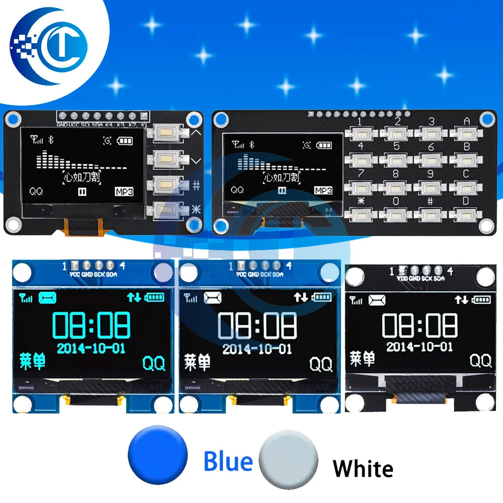 1.3 inch oled IIC Serial White OLED Display Module 128X64 I2C SSD1306 12864 LCD Screen Board VDD GND SCK SDA for Arduino