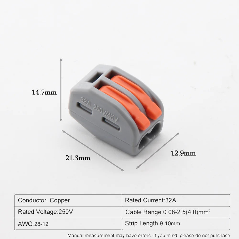 10/50/100PCS Push-in Electrical Wire Terminal Block Connector Fast Universal Lever Wire C Docking Electrical Connection 32A 250V