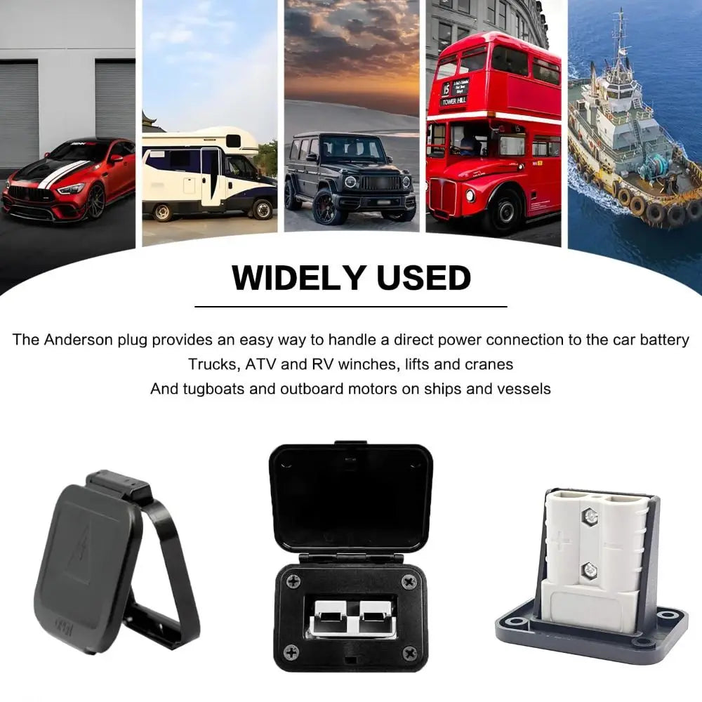 50A Battery Connector Quick Disconnect Fireproof Plug Mount Panel Waterproof Flush Mount Bracket for Anderson SB50 Series