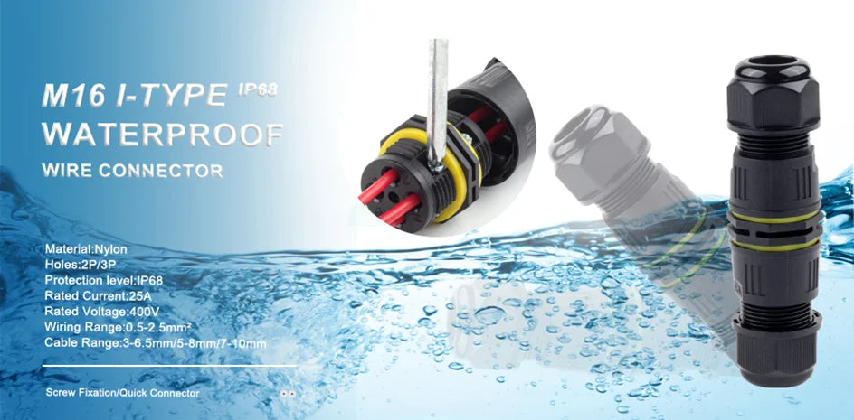 1Pcs I & T Shape Wire Connector 2/3/5 Pin Waterproof Connectors Fast Screw Connection Push-in Terminals Electric Junction Box