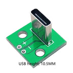 5/10PCS Data Charging Cable Jack Test Board with Pin Header 90 Degree Vertical Type C Female Male Connector Test PCB Board