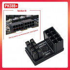 Power Adapter Board 8 Pin GPU Power Connector 6 Pin GPU PCIe 180 Degree Angle for PC Computer Graphics Card