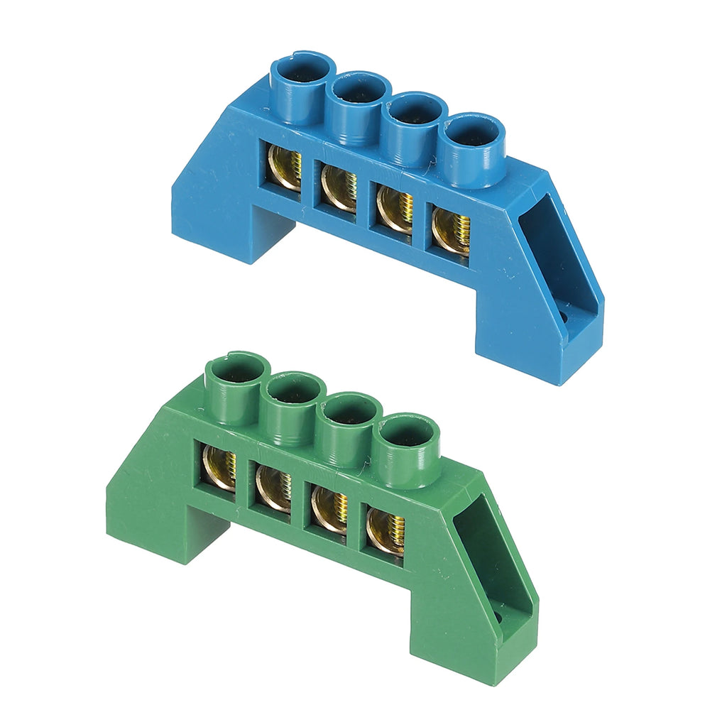 1/2Pcs 4/6/8/10/12 Positions Terminal Block Connector Strip Brass Zero Line Ground Bar Electrical Distribution Wire Screw Termin